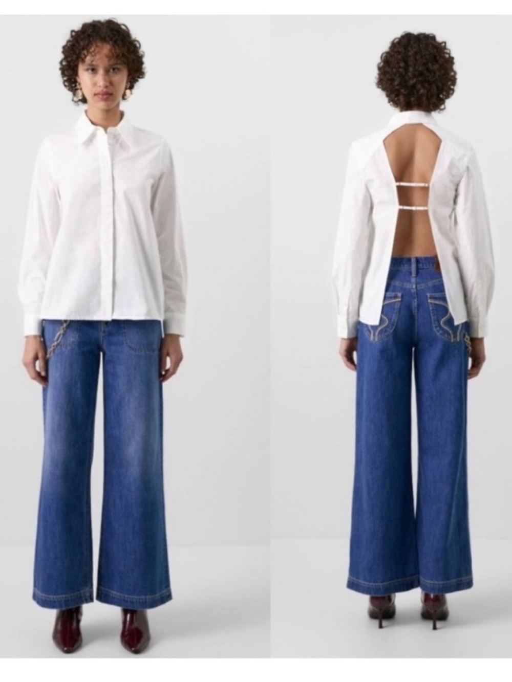 GAP GAIA backless button down shirt